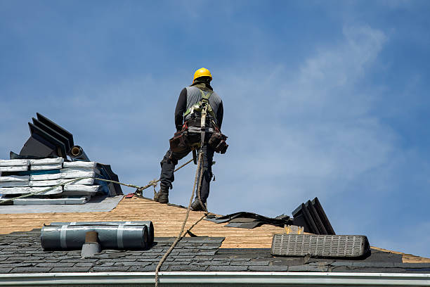 Professional Roofing technician working in Newton Highlands, MA
